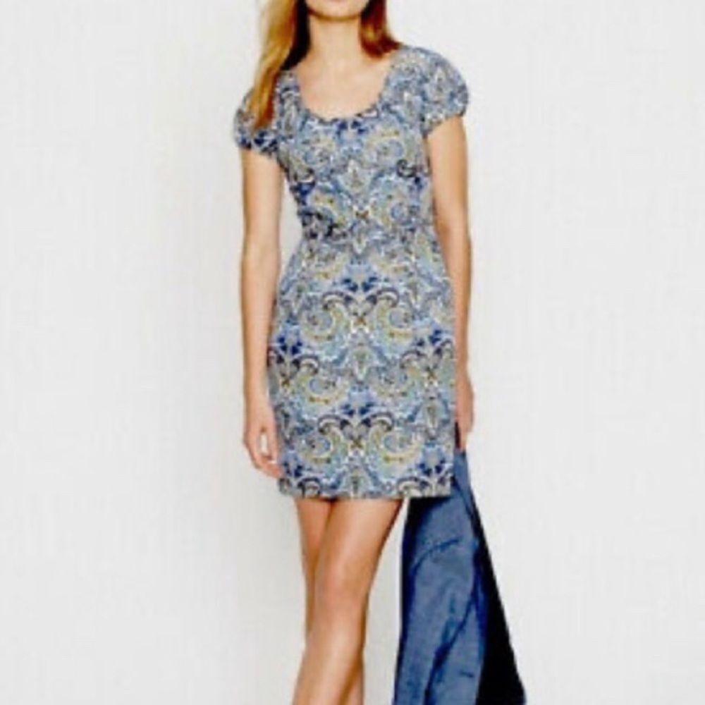 J Crew Dolores Cotton / silk Multi-Colored Peacock Paisley mini‎ Dress